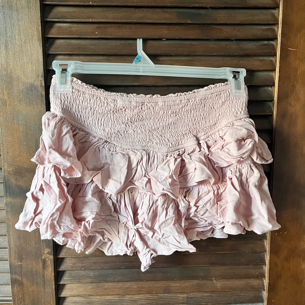 Rock N Rags Pink Ruffled Mini Skort - Picture 2 of 4